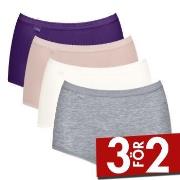 Sloggi Trosor 4P Basic Plus Maxi Panty Rosa/Lila bomull 38 Dam