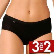 Sloggi Trosor 2P Basic Plus Midi Briefs Svart bomull 38 Dam