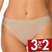 Sloggi Trosor 2P Basic Plus Tai Briefs Beige bomull 38 Dam