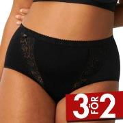 Sloggi Trosor 4P Chic Maxi Lace Briefs Svart bomull 38 Dam