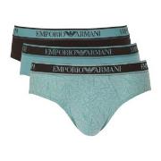 Armani Logo Brief With Core Logo Kalsonger 3P Svart/Blå bomull Small H...