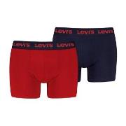 Levis Kalsonger 2P Repeat Logo Boxer Brief Svart/Röd bomull Small Herr
