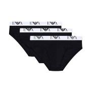 Armani Stretch Jersey Briefs With Logo Kalsonger 3P Svart bomull Small...