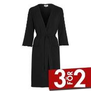 Damella Viscose Plain Wave Robe Svart Bambu Small Dam