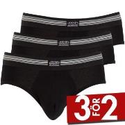 Jockey Kalsonger 3P Cotton Stretch Brief Svart bomull Small Herr