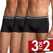 Jockey Kalsonger 3P Cotton Stretch Short Trunk Svart bomull Small Herr