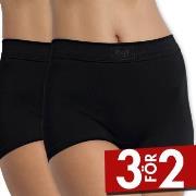 Sloggi Trosor 2P Double Comfort Shorts Svart bomull 38 Dam