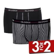 Sloggi Kalsonger 2P For Men Start Hip Svart m Ränder bomull Small Herr