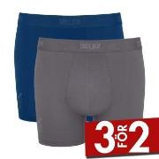 Sloggi Kalsonger 2P SLG Base Short Marin/Grå bomull Small Herr