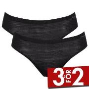 Sloggi Trosor 2P ZERO Motion Ultra High Leg Brief Svart polyester Smal...