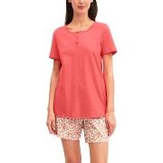 Calida Flower Nights Short Pyjamas Laxrosa bomull Small Dam