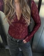 Nelly - Röd - Gorgeous Lace LS Top