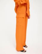 Noisy May - Orange - Nmdrewie Hw Wide Cargo Pants