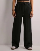 Selected Femme - Svart - Slfviva-Gulia Hw Long Linen Pant No