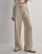 Selected Femme - Beige - Slfviva-Gulia Hw Long Linen Pant No