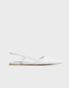 Nelly - Vit - Slingback Flat