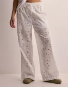 Pieces - Vit - Pcwendy Mw Broderie Angalise Pant D