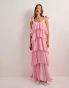 Vero Moda - Rosa - Vmfelicia Tiestrap Ruffle Maxi Dres