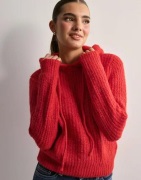 OBJECT - Röd - Objmilu Ls Re Knit Hoodie Noos