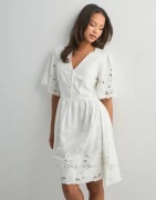 Selected Femme - Vit - Slfdahlia Ss Short Broderi Dress No