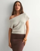 Nelly - Beige - Wide Neck Knit Top