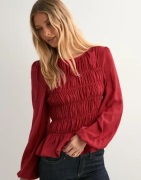 Nelly - Röd - My Best Smock Blouse