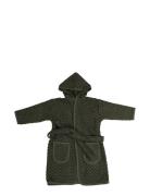 Bathrobe - Zigzag Dark Green 1-2 Years Morgonrock Badrock Green Filiba...