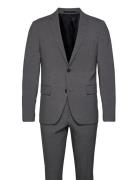 Plain Mens Suit Kostym Grey Lindbergh