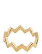 Strict Plain Zigzag Ring Gold Ring Smycken Gold Syster P