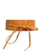 Pcvibs Leather Tie Waist Belt Noos Bälte Brown Pieces