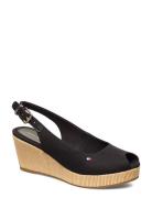 Tommy Hilfiger Iconic Elba Sling Back Wedge Svart