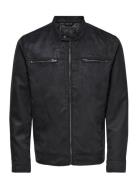 Onswillow Fake Suede Jacket Otw Läderjacka Skinnjacka Black ONLY & SON...