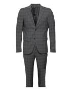 Checked Suit Kostym Grey Lindbergh