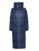 Dinamw Luna Long Down Jacket Fodrad Rock Blue My Essential Wardrobe