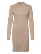 Objthess L/S Knit Dress Kort Klänning Beige Object