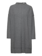 Knitted Dress With Mock Neck Kort Klänning Grey Esprit Casual