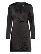 Yassannie Ls Drape Dress - Show Kort Klänning Black YAS