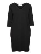 Slfcaro-Tunni 3/4 Short Dress B Kort Klänning Black Selected Femme