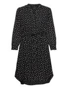 Slfdamina 7/8 Aop Dress B Noos Kort Klänning Black Selected Femme