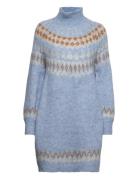 Yasista Ls Knit Dress S. Kort Klänning Blue YAS