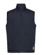 Vertical Quilted Waistcoat Väst Navy Lindbergh