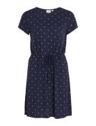 Vimo Y S/S String Dress /1/Ka Kort Klänning Navy Vila