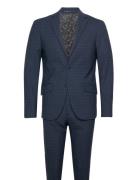 Checked Suit - Blazer + Pants Kostym Navy Lindbergh