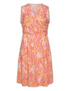 Carpiora S/L Wrap Blk Dress Wvn Kort Klänning Orange ONLY Carmakoma