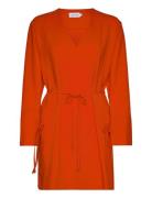 Structure Twill Ls Dress Kort Klänning Orange Calvin Klein