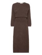 Rodalenaiw Rib-Waist Dress Maxiklänning Festklänning Brown InWear