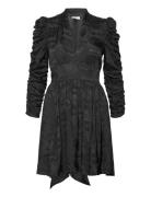 Jacquard Tieband Dress Kort Klänning Black By Ti Mo