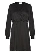 Viellette Wrap L/S Dress/Su- Noos Kort Klänning Black Vila