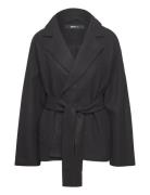 Belted Short Coat Ulljacka Jacka Black Gina Tricot