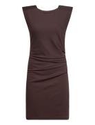 India Round-Neck Dress Kort Klänning Brown Kaffe